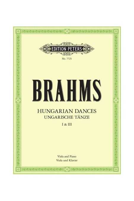 Brahms Hungarian Dances Nos. 1 And 3, Hinrichsen Edition Arr. Viola And Piano