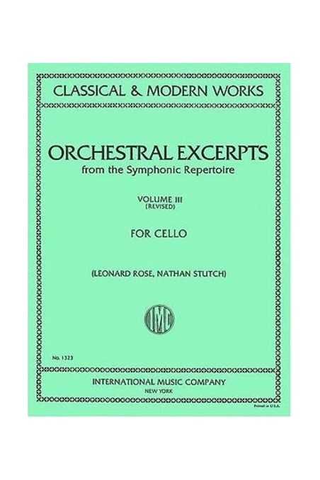 Orchestral Excerpts for Cello Vol3