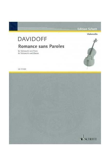 Davidoff, Romance Sans Paroles For Cello And Piano (Schott)
