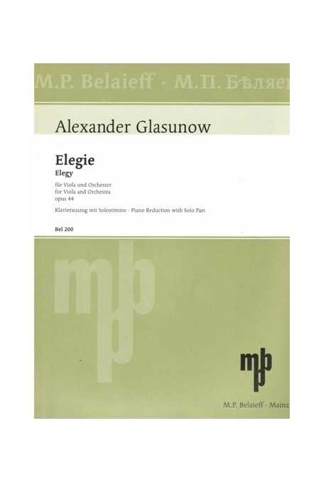 Glazunov, Elegy For Viola And Orchestra (M.P. Belaieff)