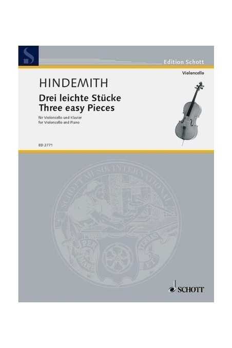Hindemith, Three Easy Pieces For Cello And Piano (Schott)