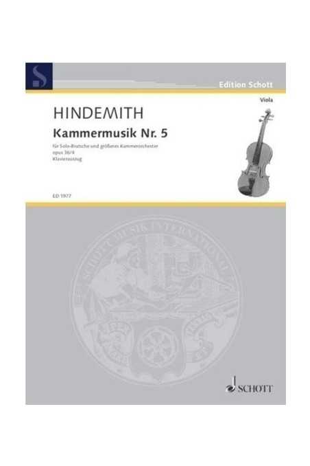 Hindemith Kammermusik Nr 5 For Viola (Edition Schott)