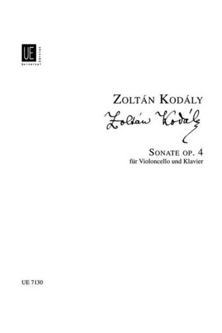 Kodaly, Sonata Op. 4 For Cello And Piano