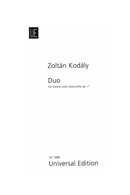 Kodaly, Duo Op. 7 For Violin And Cello (Universal)
