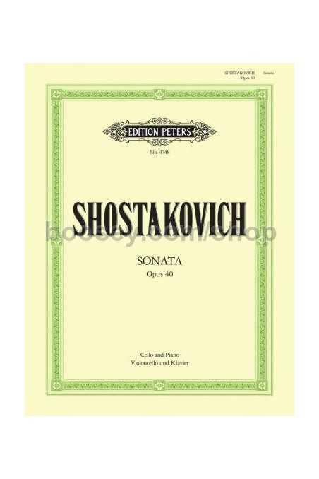 Shostakovich, Sonata in D Minor Op. 40 For Cello and Piano (Peters)