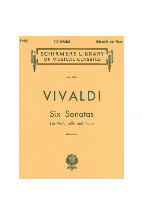 Vivaldi, 6 Sonatas For Cello (Schirmer)