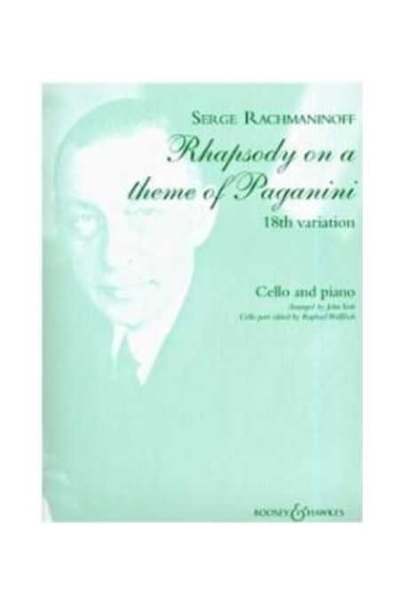 Rachmaninoff, Rhapsody On A Theme Of Paganini For Cello (Boosey)