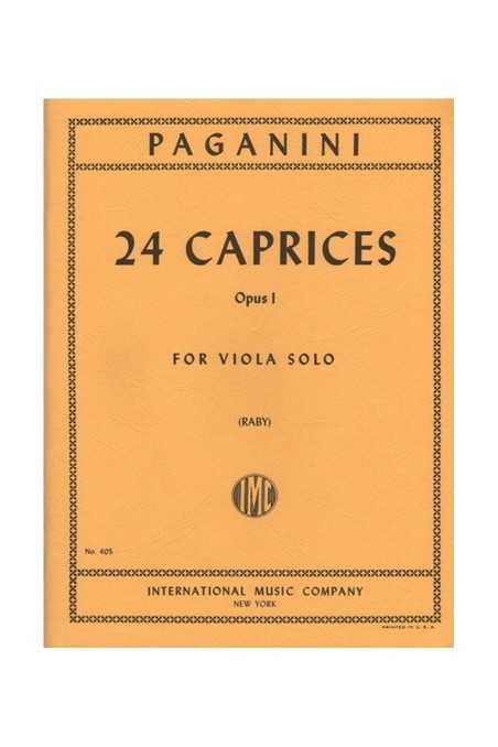 Paganini, 24 Caprices, Op 1 Viola solo - transcribed by L Raby (IMC)