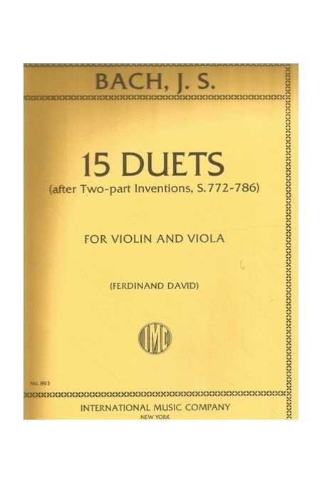 Bach 15 Duets For Violin & Viola After Two Part Inventions (IMC)