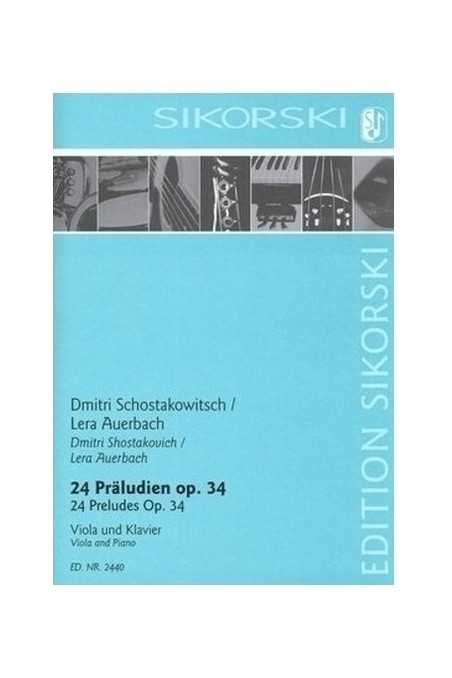 Shostakovich 24 Preludes Op. 34 For Viola And Piano (Sikorski)