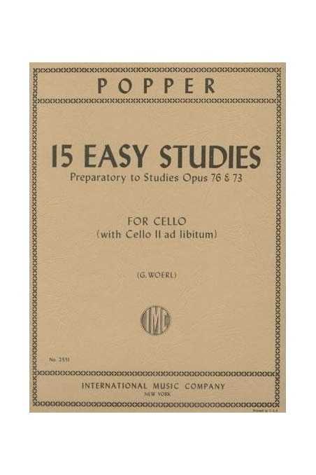Popper, 15 Easy Studies For Cello Preparatory to Op. 73 & 76 (IMC)