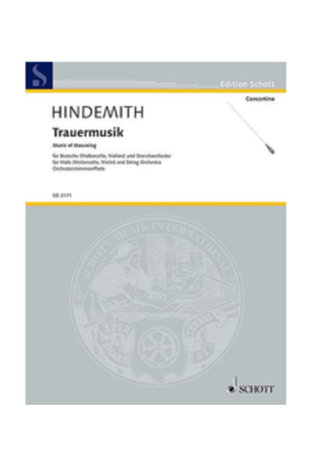 Hindemith Trauermusik/ Music of mourning (Schott)