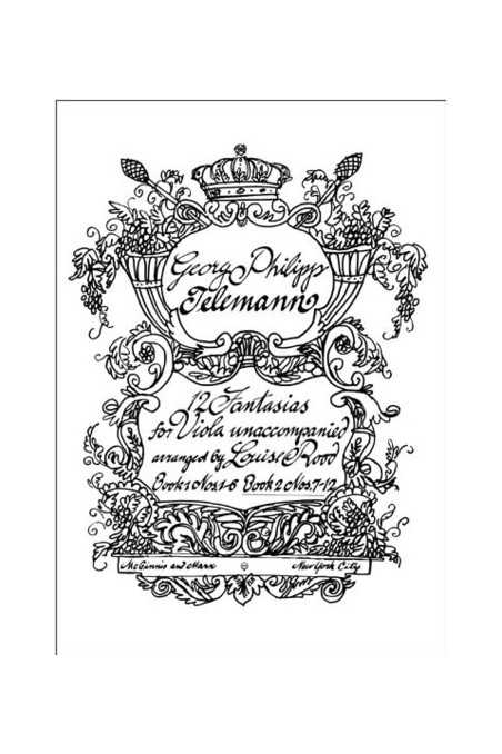 Telemann 12 Fantasias For Viola - Book 1