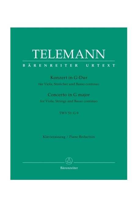 Telemann Concerto In G Major For Viola, String And Bass (Barenreiter)