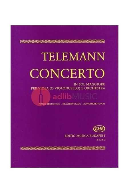 Telemann, Concerto In G Major For Viola And Orchestra. Edition For Viola Or Cello, With Piano Accompaniment. EMB.