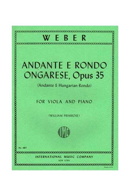 Weber Andante E Rondo Ongarese, Opus 35 for Viola (IMC)