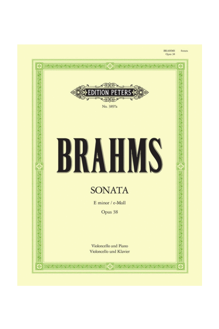 Brahms, Sonatas In E Minor Op 38 Cello And Piano (Peters)
