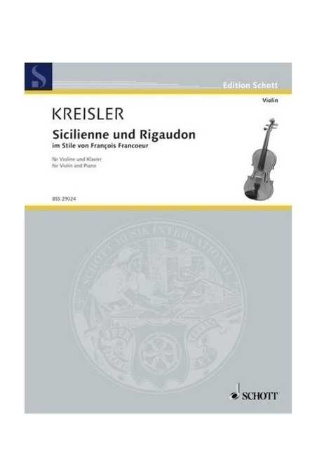 Kreisler, Sicilienne And Rigaudon For Violin (Schott)