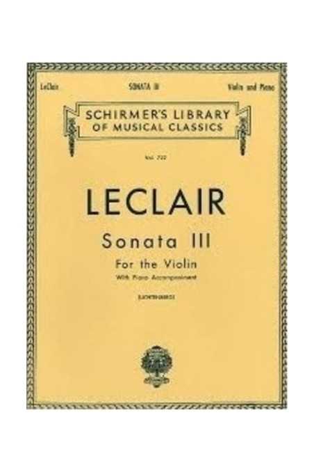 Leclair, Sonata No. 3 For Violin (Schirmer)