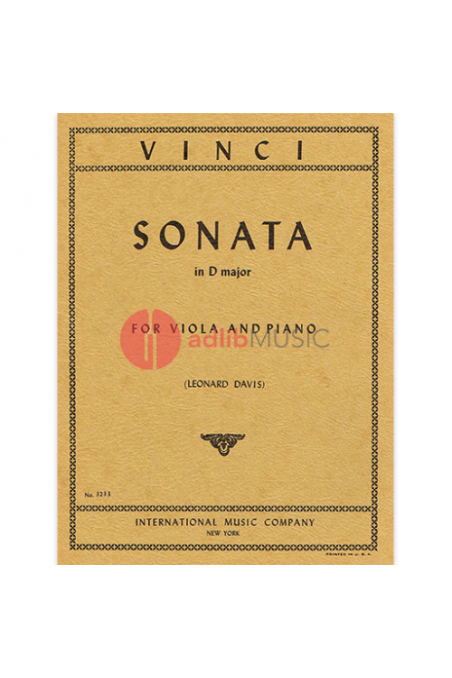 Vinci Sonata In D For Viola (IMC)