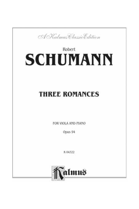 Schumann, 3 Romances For Viola (Kalmus)