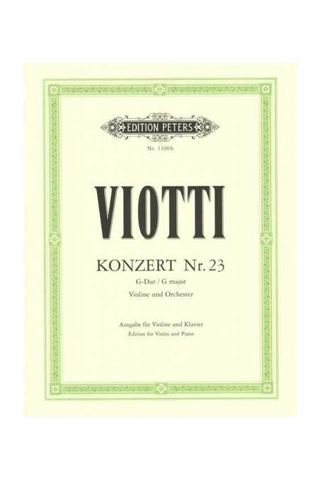 Viotti Concerto No. 23 In G For Violin (Peters)
