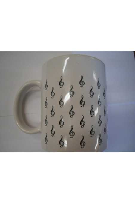 White Mug With Little G Clefs