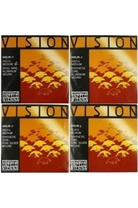 Vision Violin String Set With Silver D- Please Choose a Size
