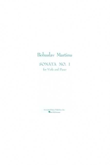 Martinu, Sonata No 1 For Viola and Piano ( Hal Leonard)