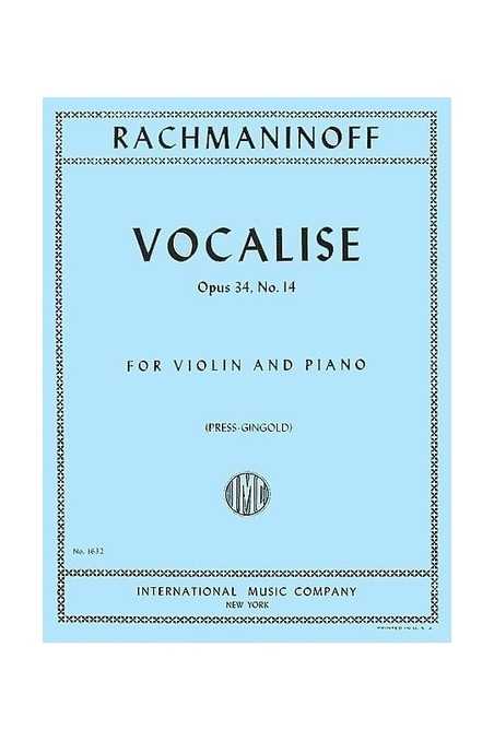 Rachmaninoff, Vocalise Op 34, No14 For Violin (IMC)