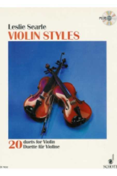 Searle, Violin Styles - 20 Duets For Violin Incl. CD (Schott)