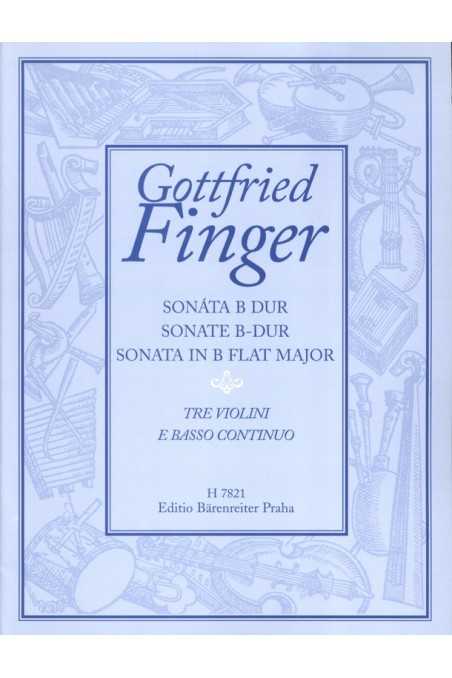 Finger, Sonata In Bb For 3 Violins (Barenreiter)