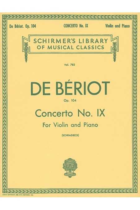 Beriot, Concerto No 9 in A Minor Op 104 for Violin and Piano (Schirmer)