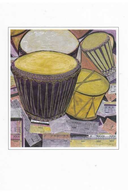 Music Theme Greeting Card 'Drums'