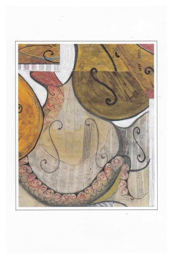 Music Theme Greeting Card 'Cello Collage"