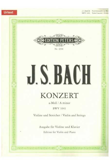 Bach, Concerto/Konzert in A minor BWV 1041 for Violin and Piano (Peters)