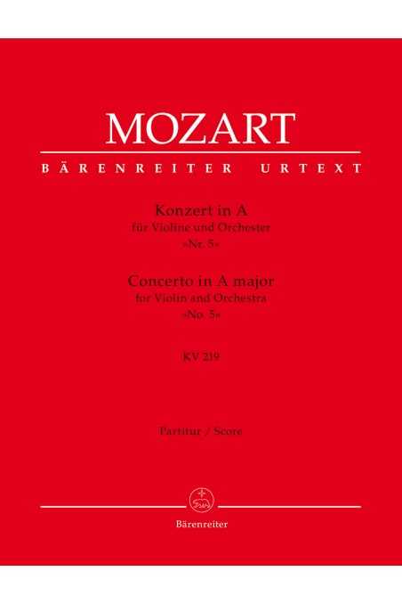 Mozart, Concerto No. 5 in A Major (K.219) for Violin and Orchestra (Barenreiter)