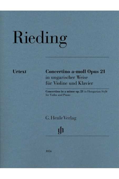 Rieding, Concertino in A min Op. 21 for Violin and Piano (Henle Verlag)