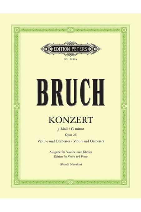 Bruch, Op. 26 Concerto in G Minor for Violin and Piano, edited by Menuhin (Peters)