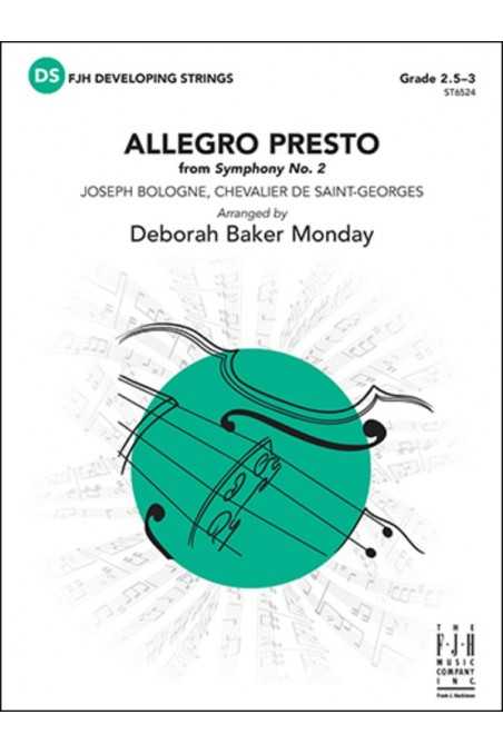 De Saint-Georges arr. Monday, Allegro Presto from Symphony No. 2 for String Orchestra Grade 2.5-3 (FJH)