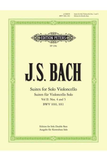 Bach, Six Suites arranged for Double Bass Vol 2 - Suites IV & V (Peters)