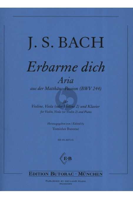 Bach, Erbarme Dich for Violin & Viola or Two Violins and Piano (EBM)