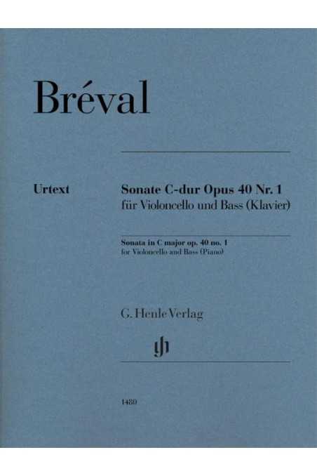 Breval, Sonate C Major Op40 No1 for Cello/Bass/Piano (Henle)