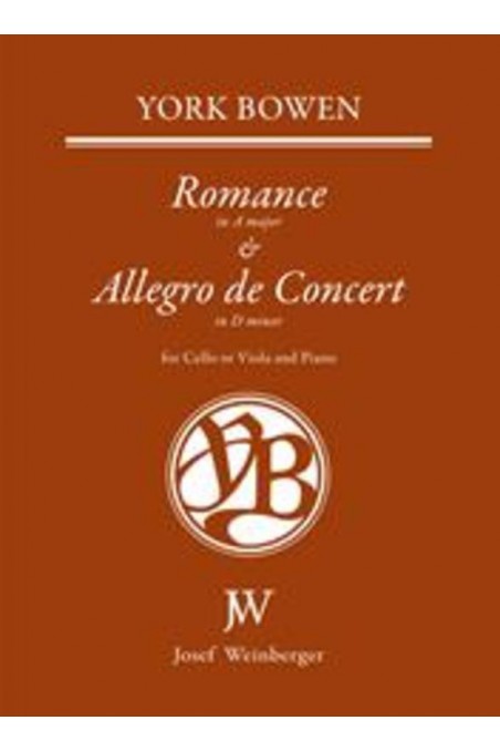 Bowen, Romance and Allegro for Cello or Viola and Piano (Weinberger)