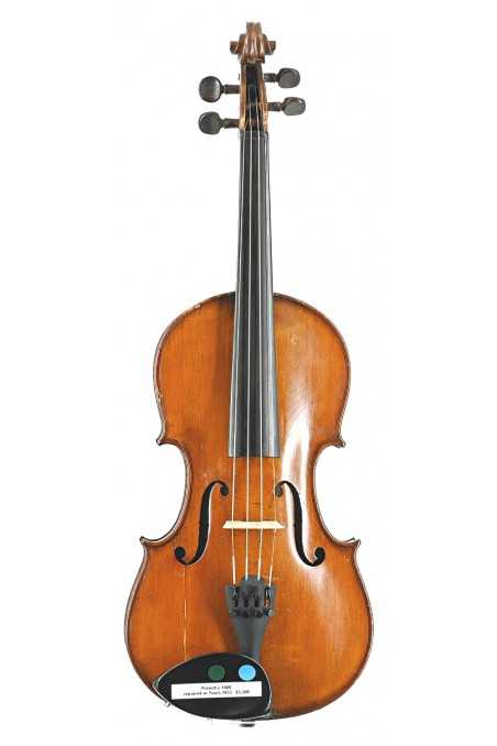 French Violin c 1900 Repaired in Tours 1953