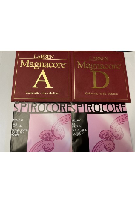 Larsen Magnacore A, D and Spirocore G, C Cello Set
