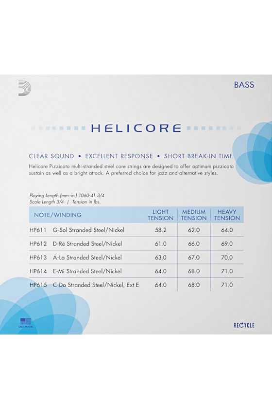 Helicore Pizzicato Bass String Set 3/4 by D'Addario