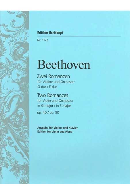 Beethoven Two Romances for Violin Op. 40 and Op. 50 (Breitkopf & Härtel)