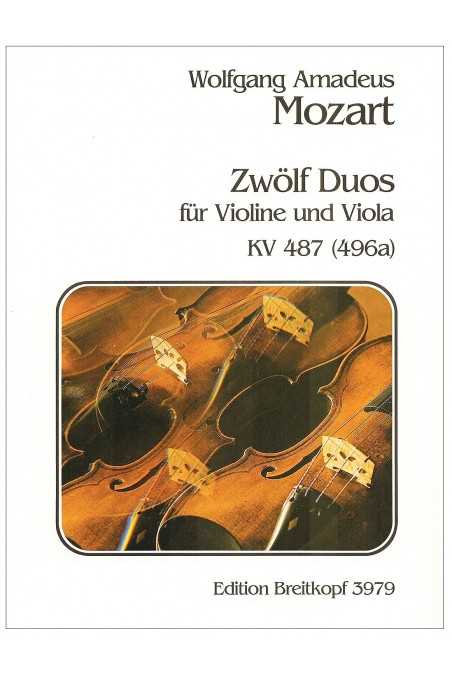 Mozart 12 Duets For Violin And Viola (Breitkopf & Härtel)