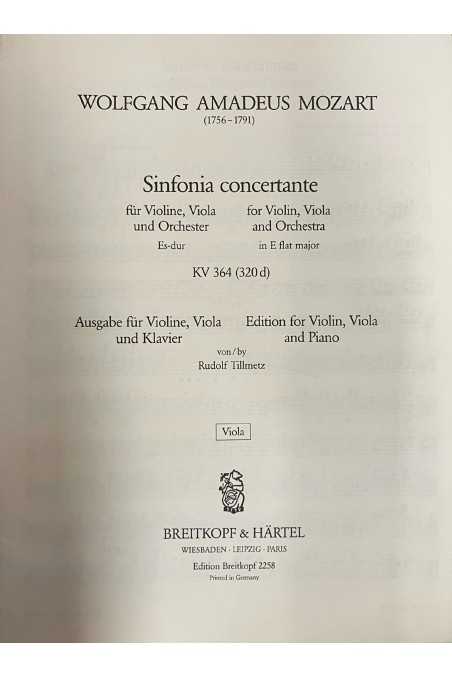 Mozart, Sinfonia Concertante KV364 for Violin, Viola, and Piano (Breitkopf & Härtel)